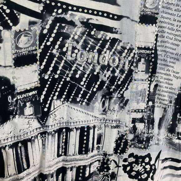 NEW Liz & Me Womens Plus 5X Shirt Long Sleeve Sequins Graphic Print Top - Picture 11 of 11